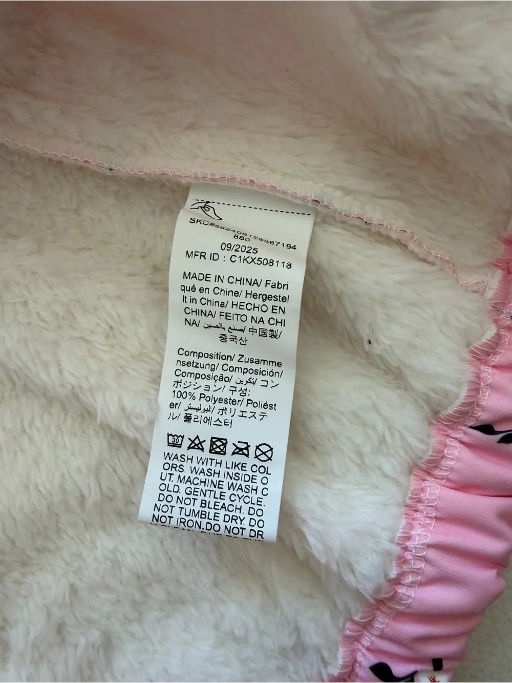Pink Floral Teddy-Lined Jacket | 12–18M | Brand New | Cozy Hooded Coat